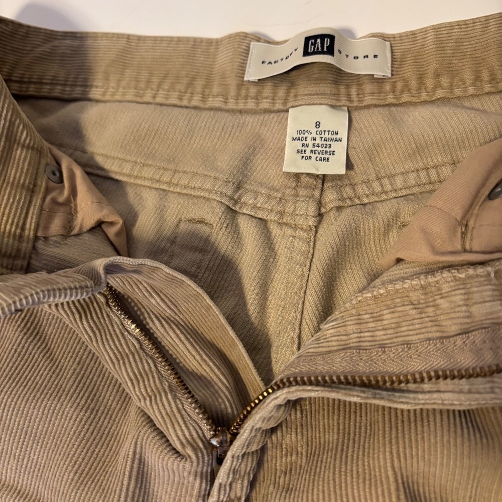GAP Corduroy High Waist Straight Leg Pants Bottoms Camel Tan Womens Size 8 - Picture 4 of 4